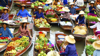 Bangkok Floating Market With Rose Garden 